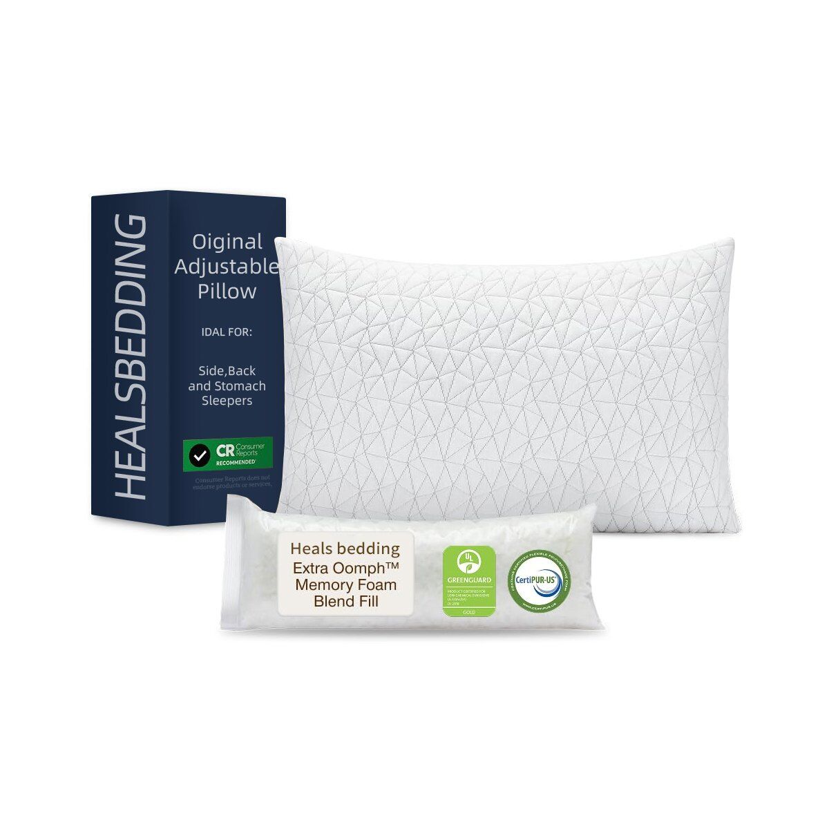 AdjustaRise Memory Foam Pillow